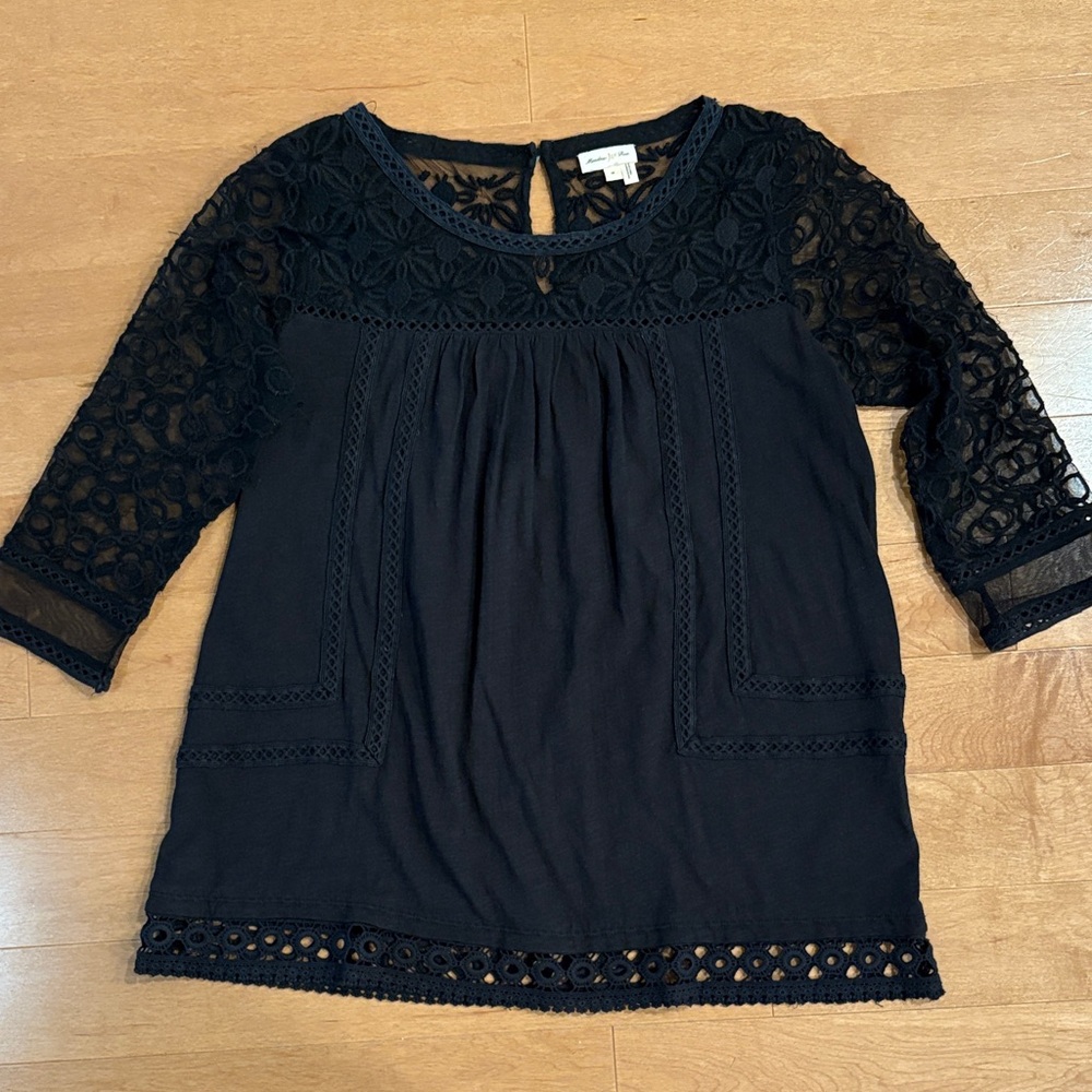 Meadow Rue Black Long Sleeve Top